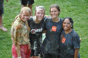 Camp Counselors play messy games at Shock week.